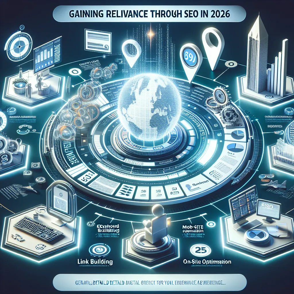 Gráfico de barras ascendente com um ícone de lupa, representando o crescimento e a análise de dados em estratégias de SEO.
